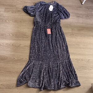 NWT Ivy City Co Blue Sequin Maxi Dress